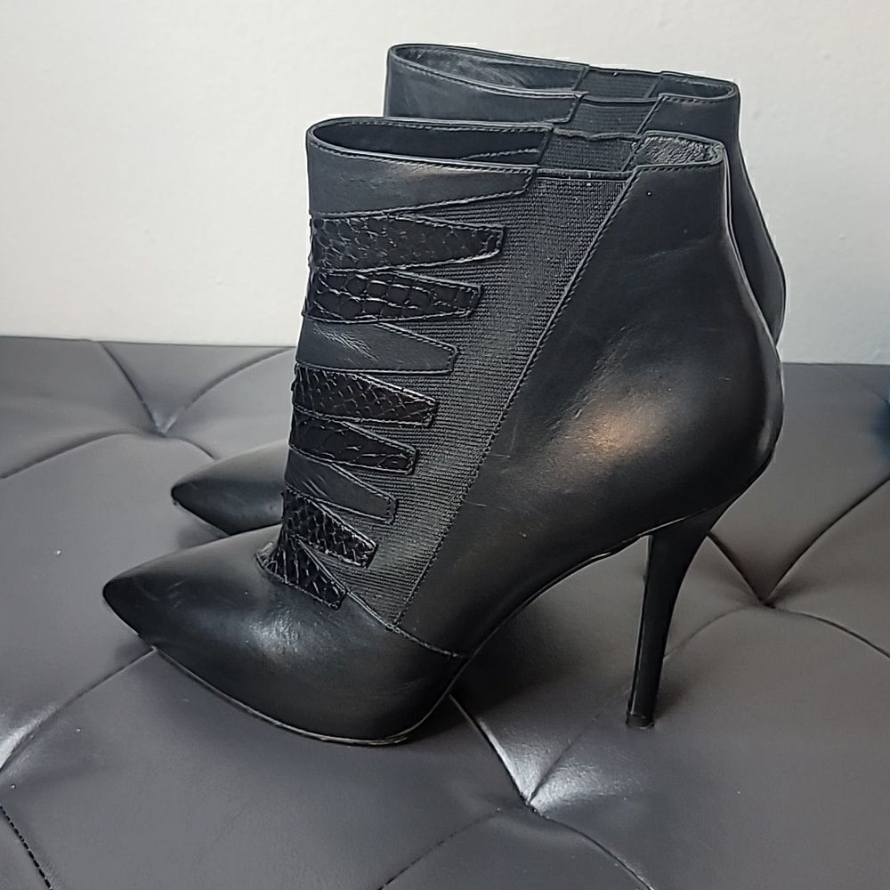 BRIAN ATWOOD Duris Stiletto Bootie Boots Black Leather High Heels